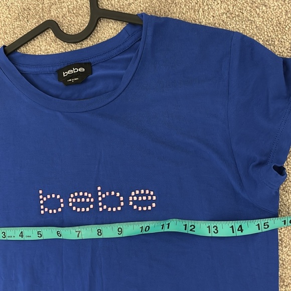 Bebe dazzling blue logo tee with Swarovski crystal Sz M - Picture 8 of 14